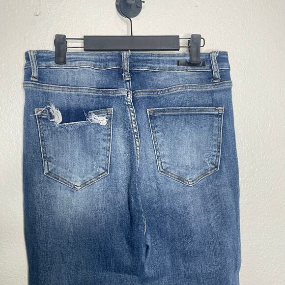 Women's Blue Distressed Jeans - Picture 13 of 15
